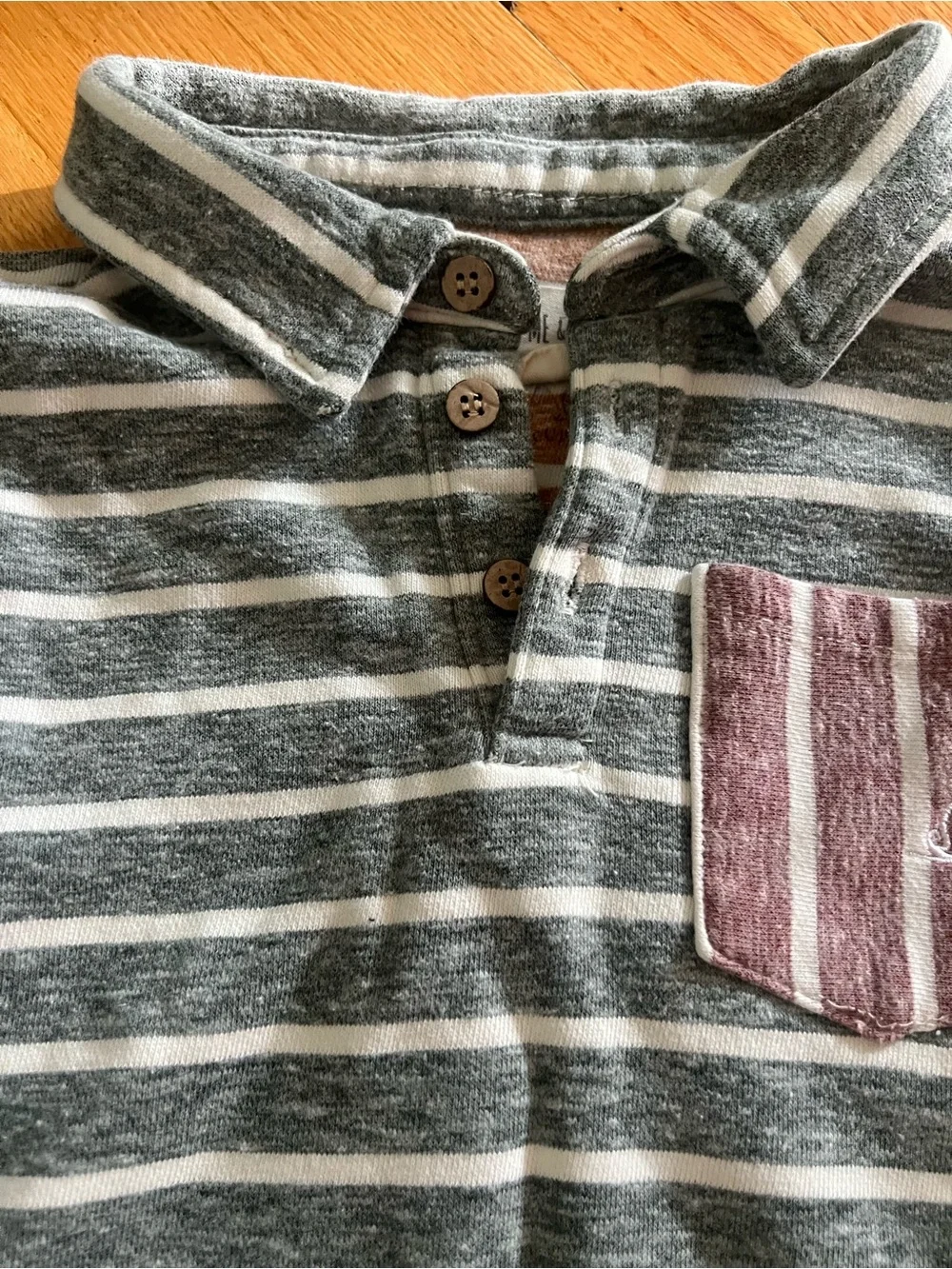ME & HENRY LONG SLEEVE NAVY STRIPE COLORBLOCK POLO